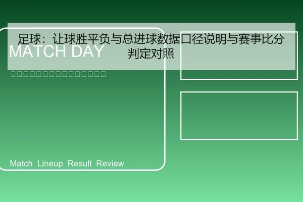 足球：让球胜平负与总进球数据口径说明与赛事比分判定对照